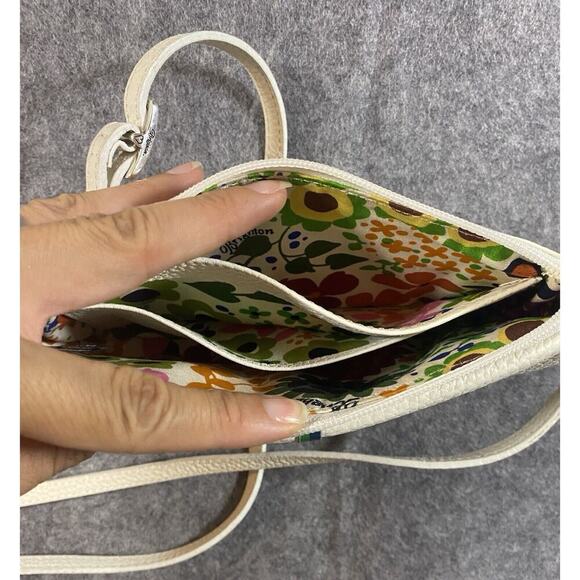 Brighton Purse Small White Leather Multicolor Leather Stitching Crossbody - Picture 7 of 13
